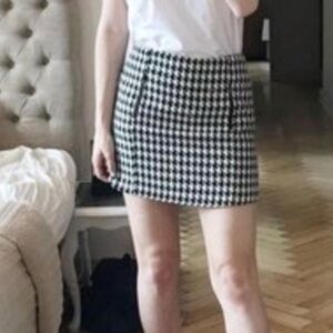 Topshop knit Black and White Mini Skirt